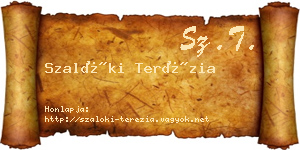 Szalóki Terézia névjegykártya