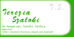 terezia szaloki business card