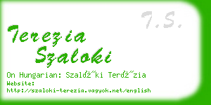 terezia szaloki business card